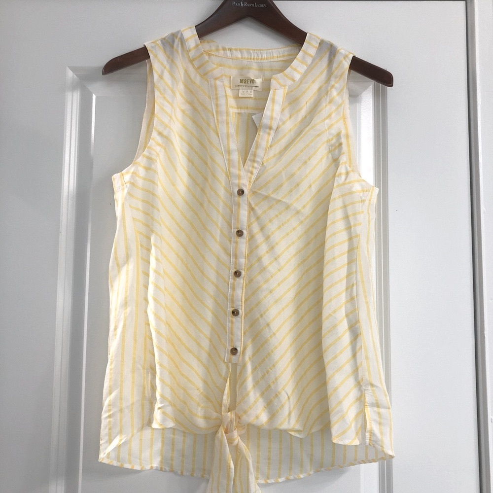 Anthropologie Maeve Sleeveless Striped Top